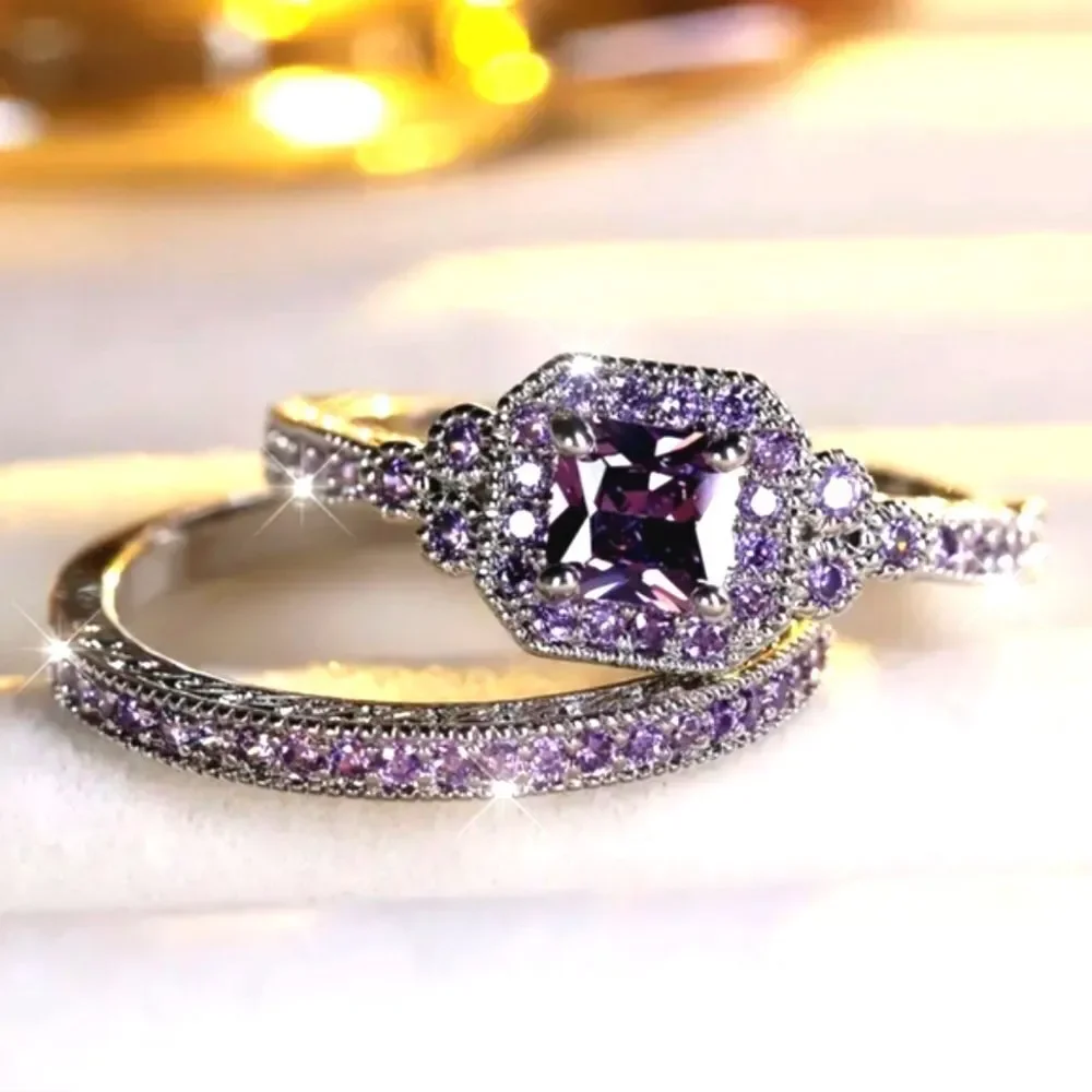 Ladies Simulated Diamond Elegant bridal set sz 6